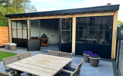 Overkapping met glazen wanden, M. Mulder Bouw & Timmerwerken